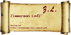 Zimmerman Leó névjegykártya